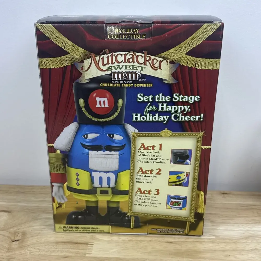 NIB M&Ms MARS BLUE M&M Nutcracker Limited Edition Christmas Candy Dispenser
